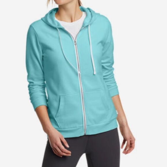 Eddie Bauer Women's Camp Fleece Full-Zip Hoodie Seafoam Green Jacket size Small - Picture 1 of 10